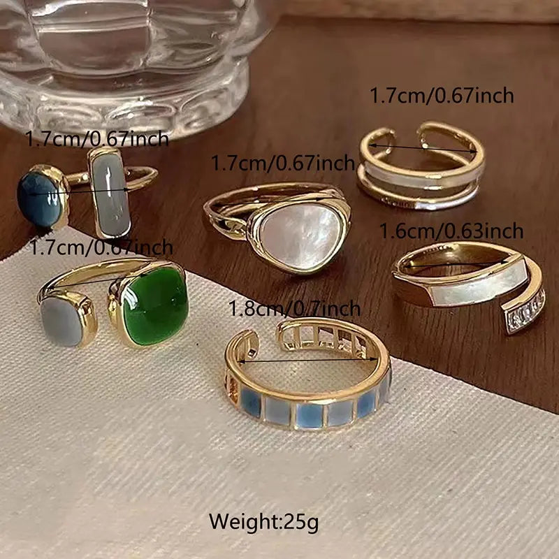 6 Delige Ringen Set